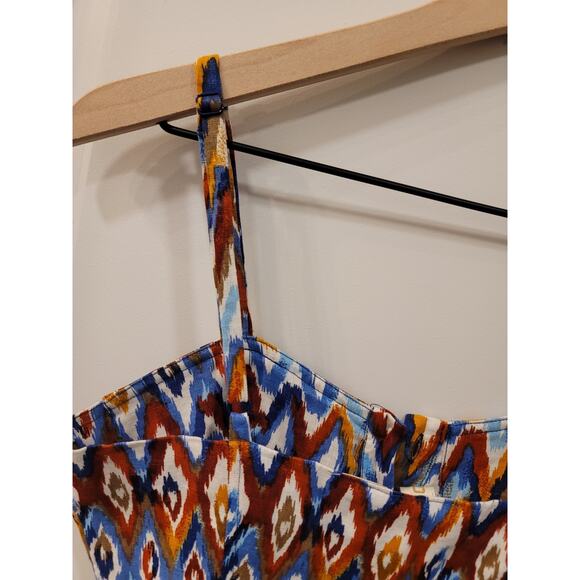 Mimi Chica Linen Romper in Retro Chevron - Picture 5 of 8